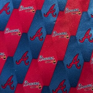Atlanta Braves Silk Necktie Red Blue Official MLB Baseball Team Logo Formal
